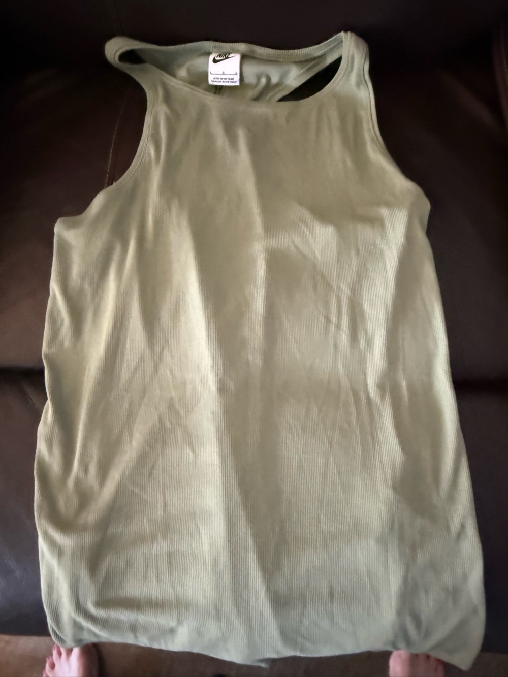 Nike Olive Green Ribbed Top